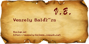 Veszely Balázs névjegykártya
